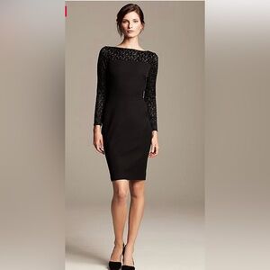Roland Mouret for Banana Rebublic Sheath Black Dress, Size 6